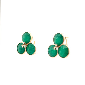 Emerald Trio Bloom Earrings
