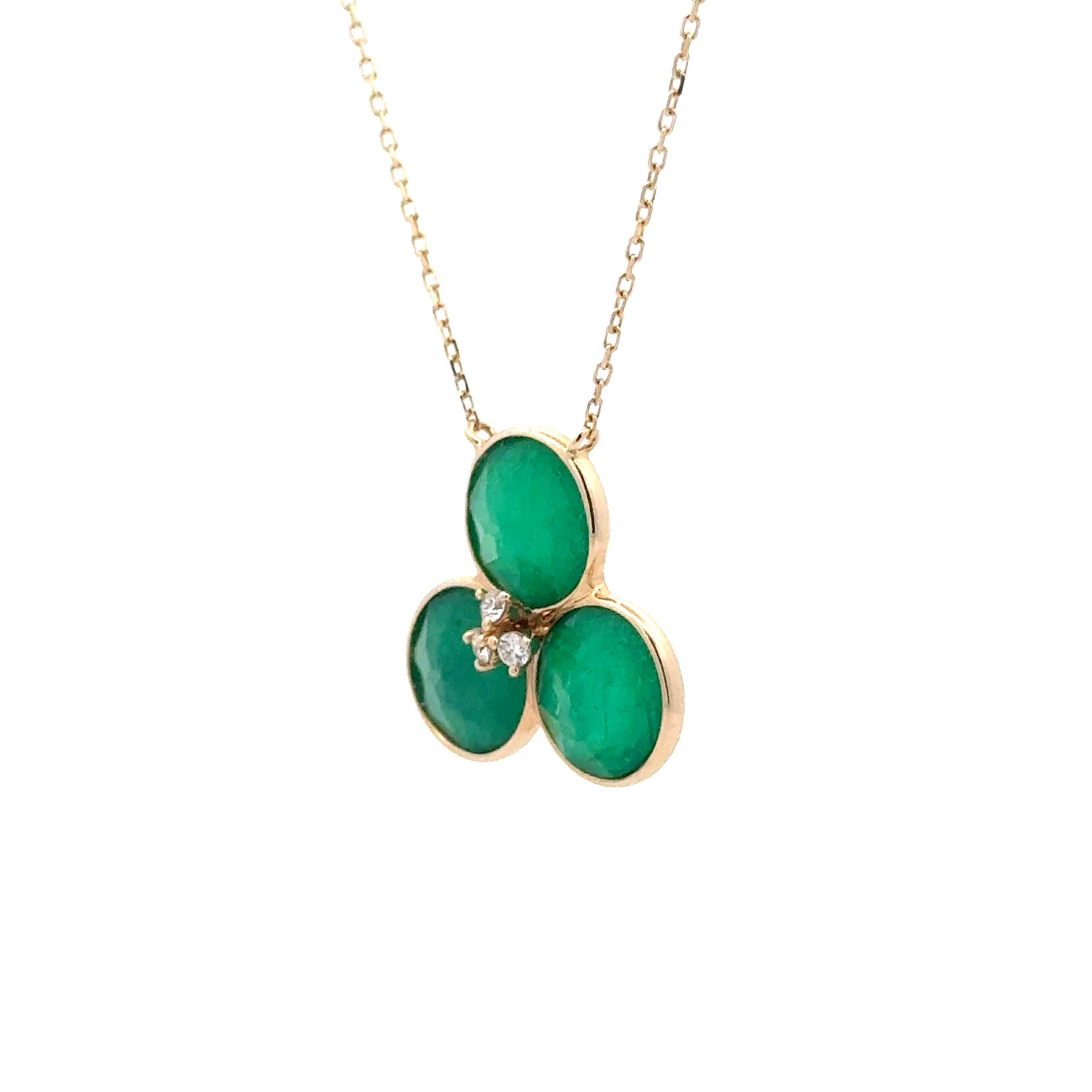 Emerald Trio Bloom Necklace
