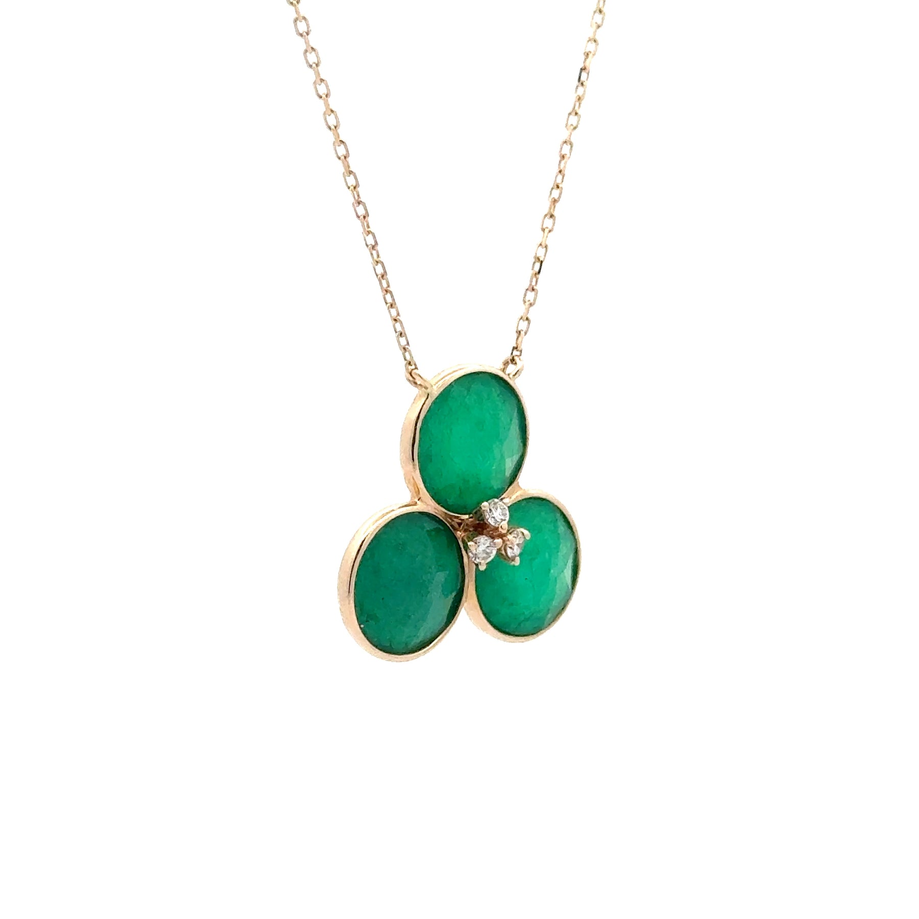 Emerald Trio Bloom Necklace