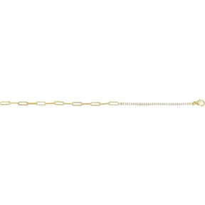 Half Diamond Half Paperclip Tennis Bracelet