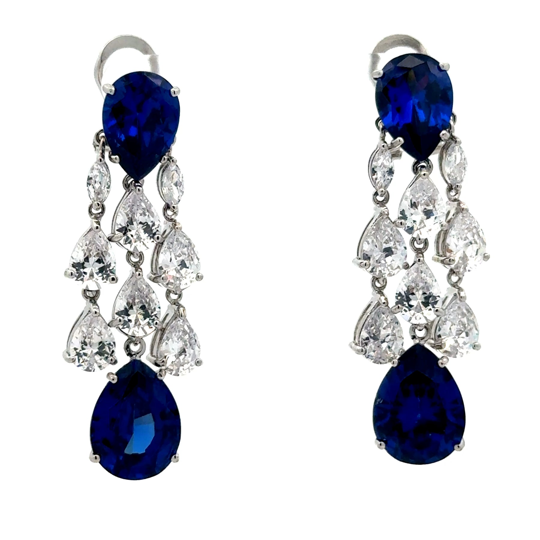 Blue Sapphire Chandelier Earrings