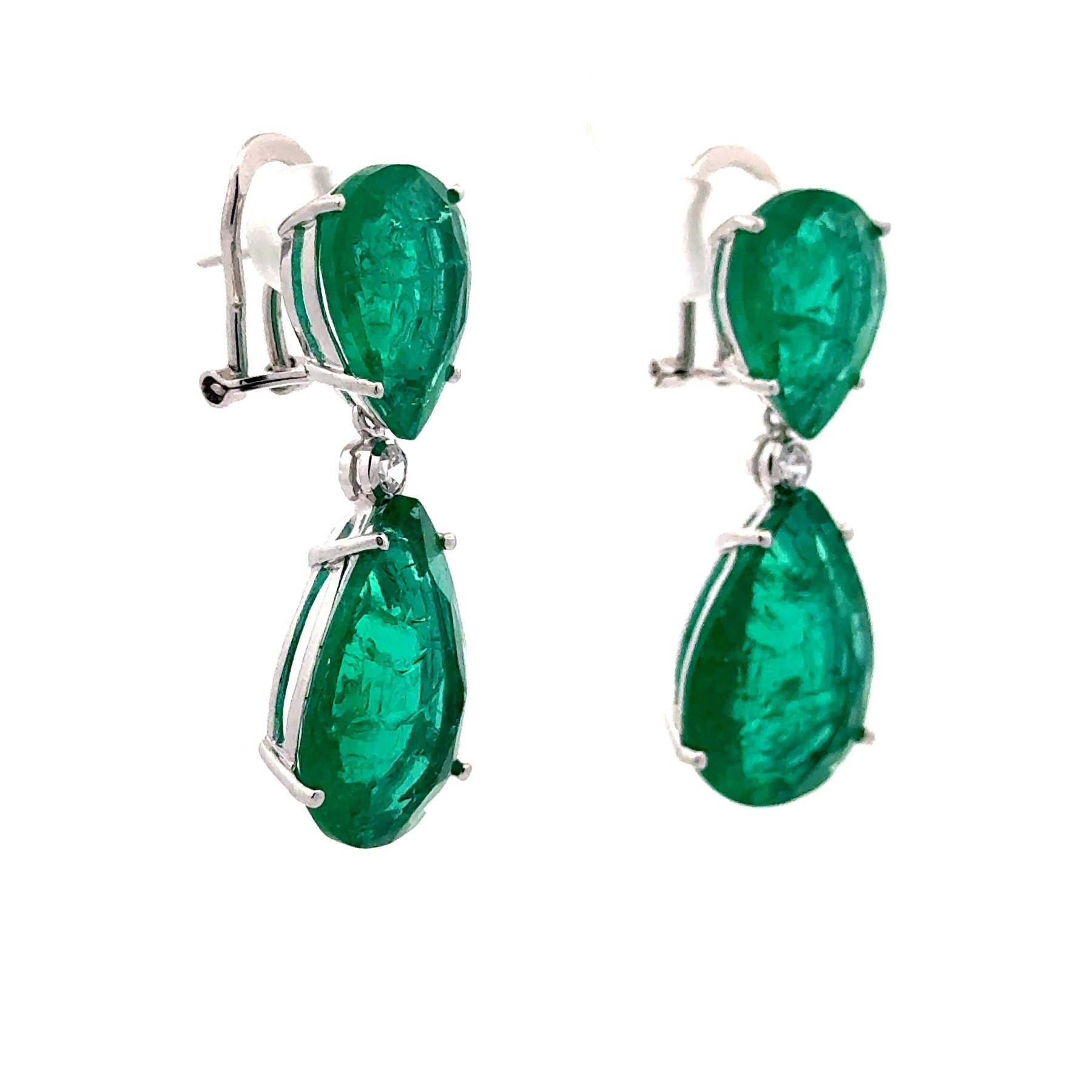 Emerald Double Drop Earrings