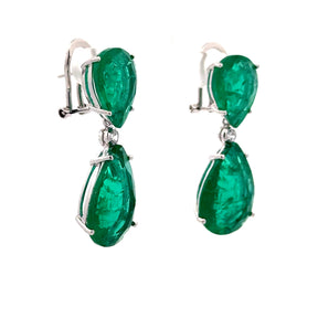 Emerald Double Drop Earrings