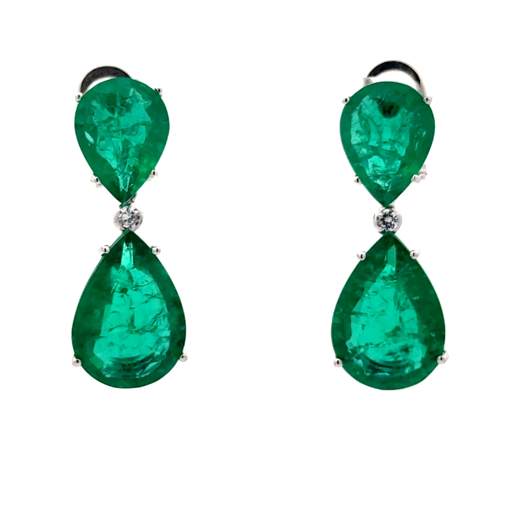 Emerald Double Drop Earrings