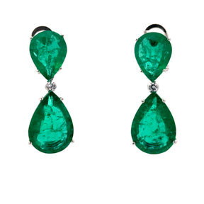 Emerald Double Drop Earrings