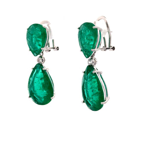 Emerald Double Drop Earrings