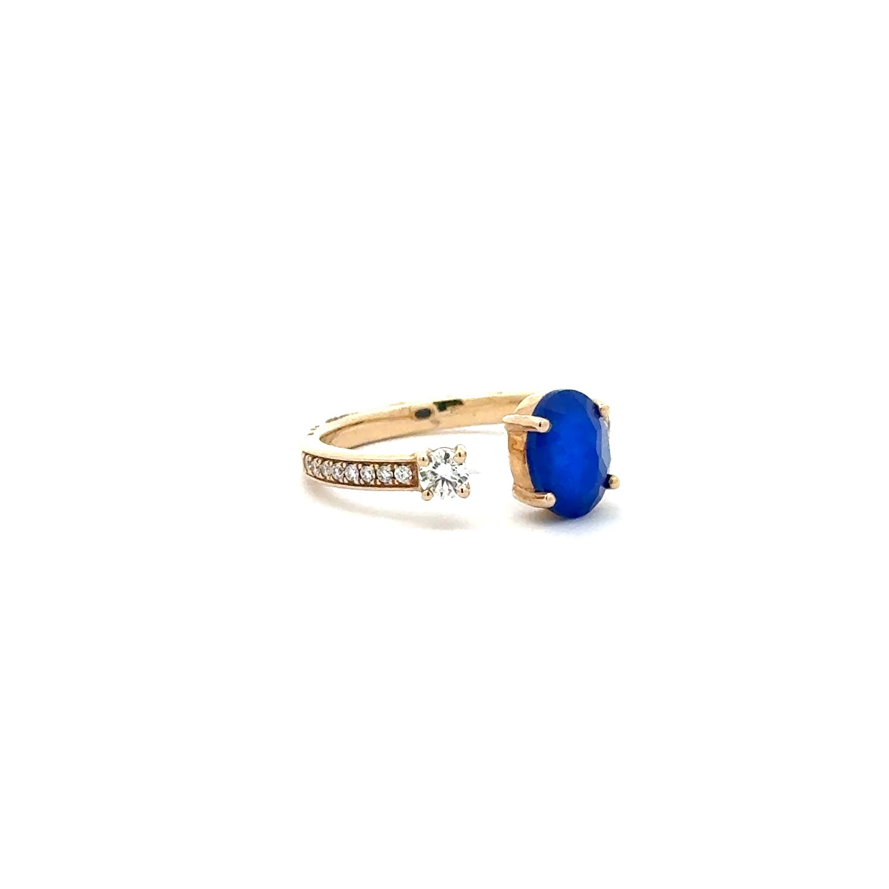 Signature - Blue Sapphire and Diamond Toi et Moi Ring