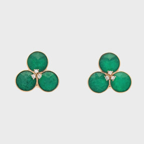 Emerald Trio Bloom Earrings