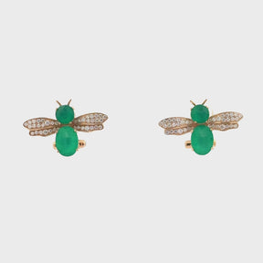 Emerald Bee Earrings