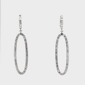 Long Drop Diamond Earrings