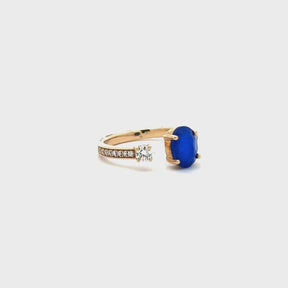 Signature - Blue Sapphire and Diamond Toi et Moi Ring
