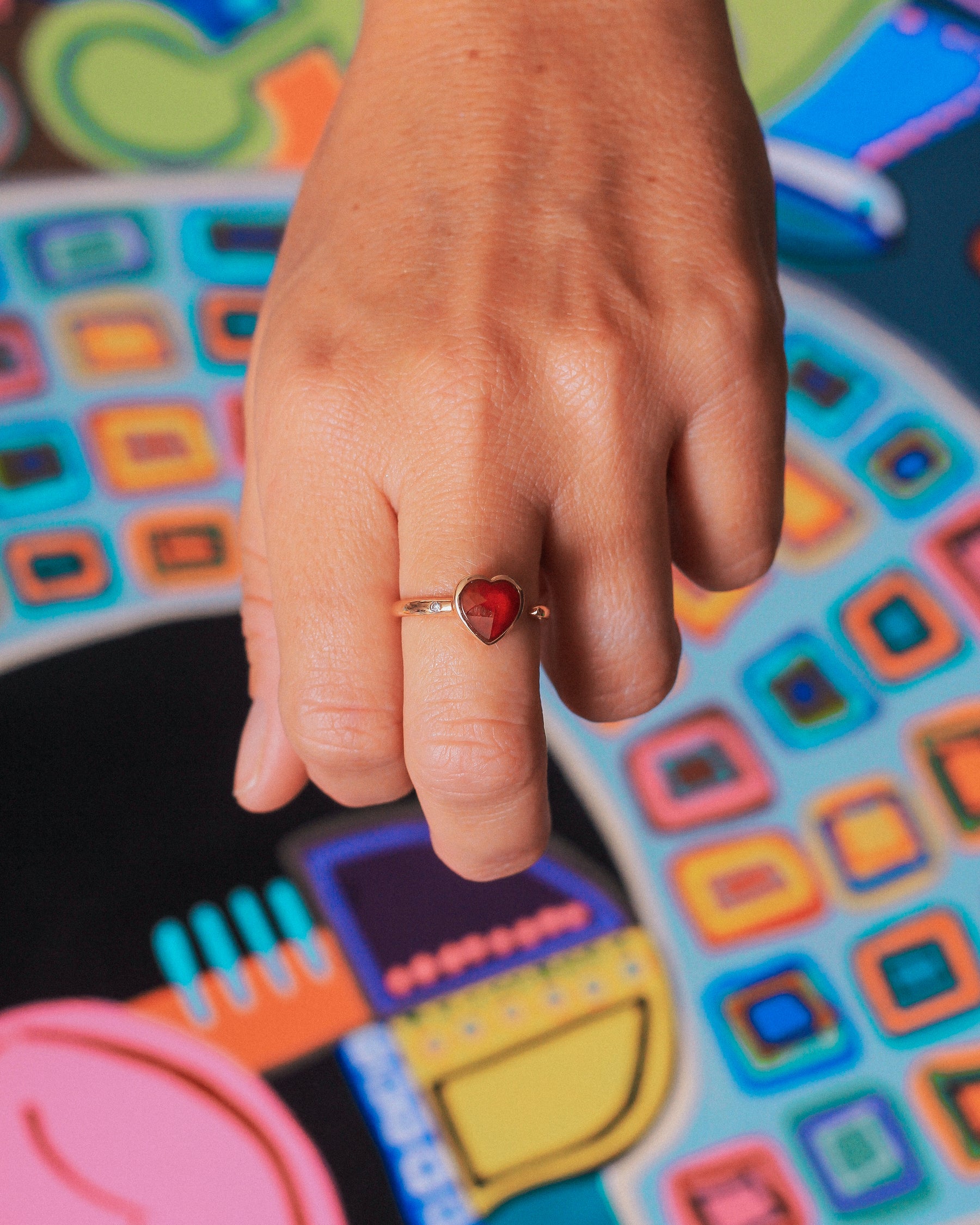 Blair Ruby & Diamond Heart Ring
