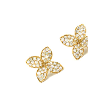 Fiore Diamond Flower Stud Earrings