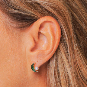Tsavorite & Pearl Twilight Earrings