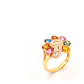 Rainbow Sapphire and Diamond Fêtes Ring