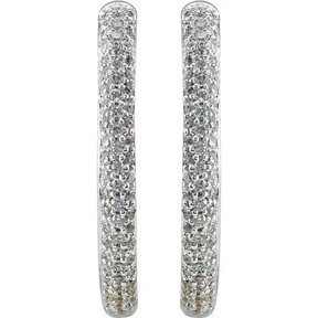 Rovescia Pave Diamond Hoops