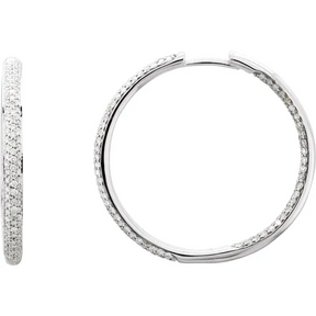 Rovescia Pave Diamond Hoops