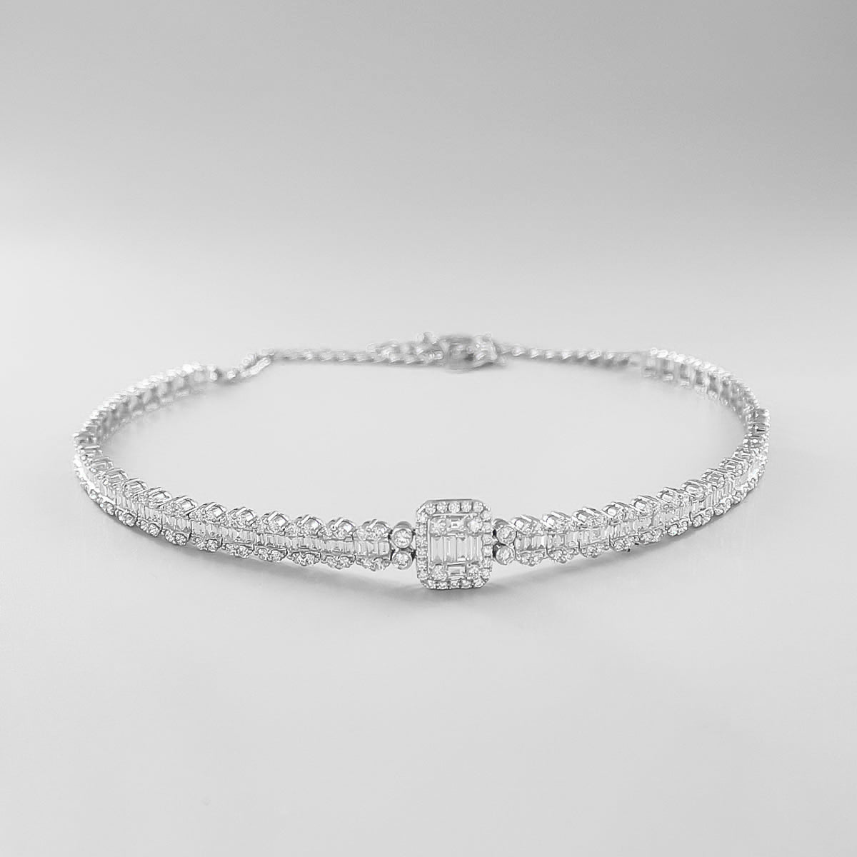 Triple Row Diamond Choker Necklace