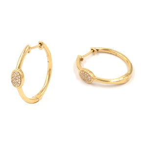 Pave Diamond Hoops